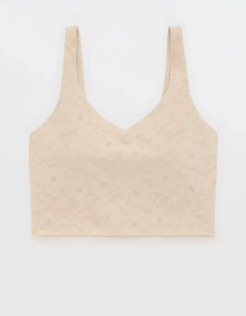 OFFLINE By Aerie Lace Low Key Longline Sports Bra