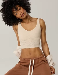 OFFLINE By Aerie Lace Low Key Longline Sports Bra