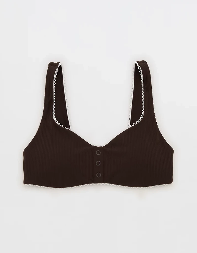 OFFLINE By Aerie Real Me XTRA Rib Picot Sports Bra