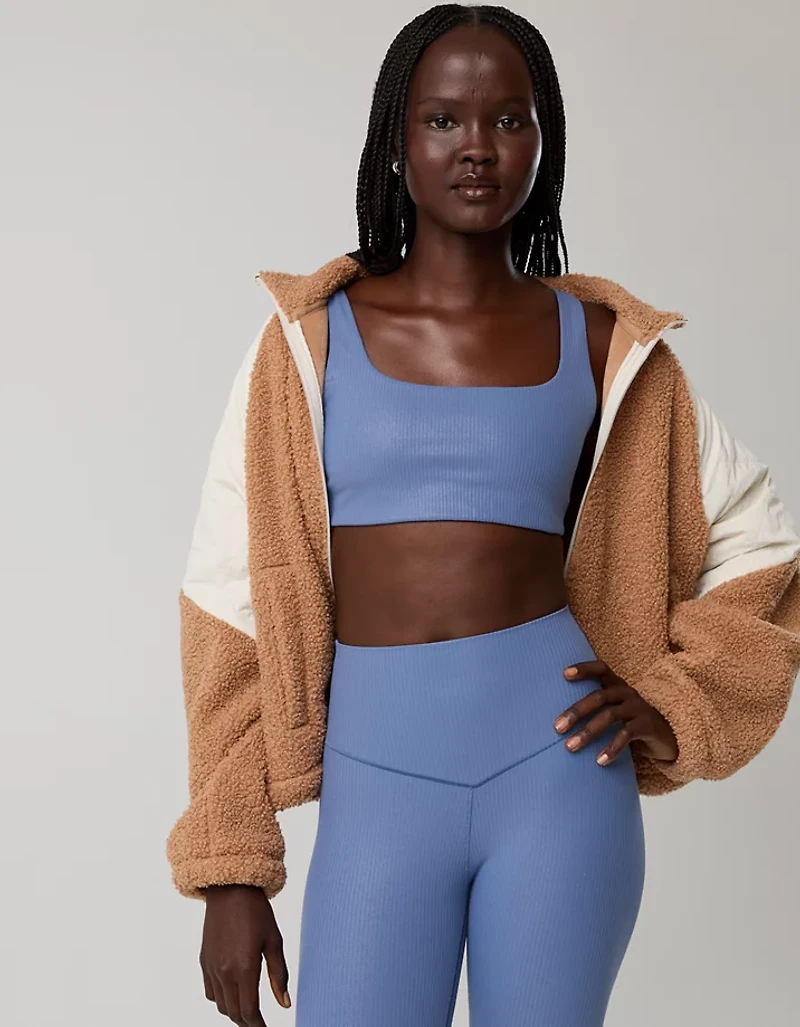 OFFLINE By Aerie Real Me XTRA Rib Foil Classic Sports Bra