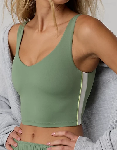 OFFLINE By Aerie Real Me Track Low Key Longline Sports Bra