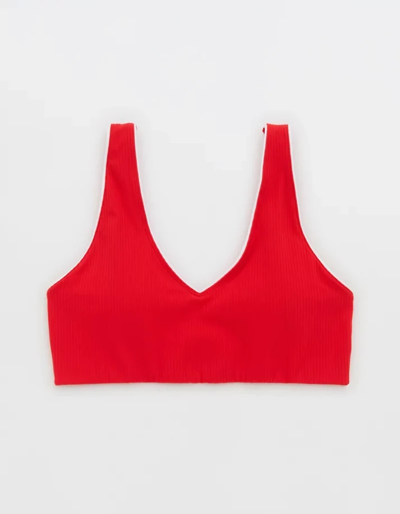 OFFLINE By Aerie Real Me XTRA Rib Piping Sports Bra