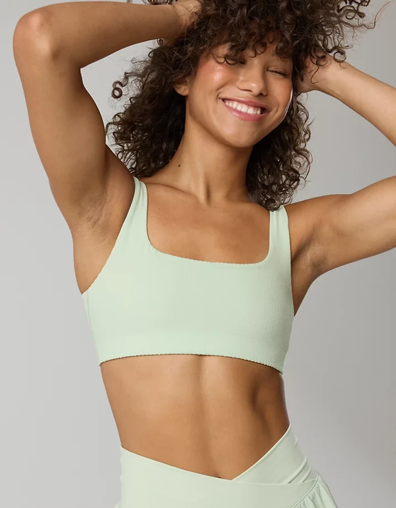 OFFLINE By Aerie Seersucker Classic Sports Bra