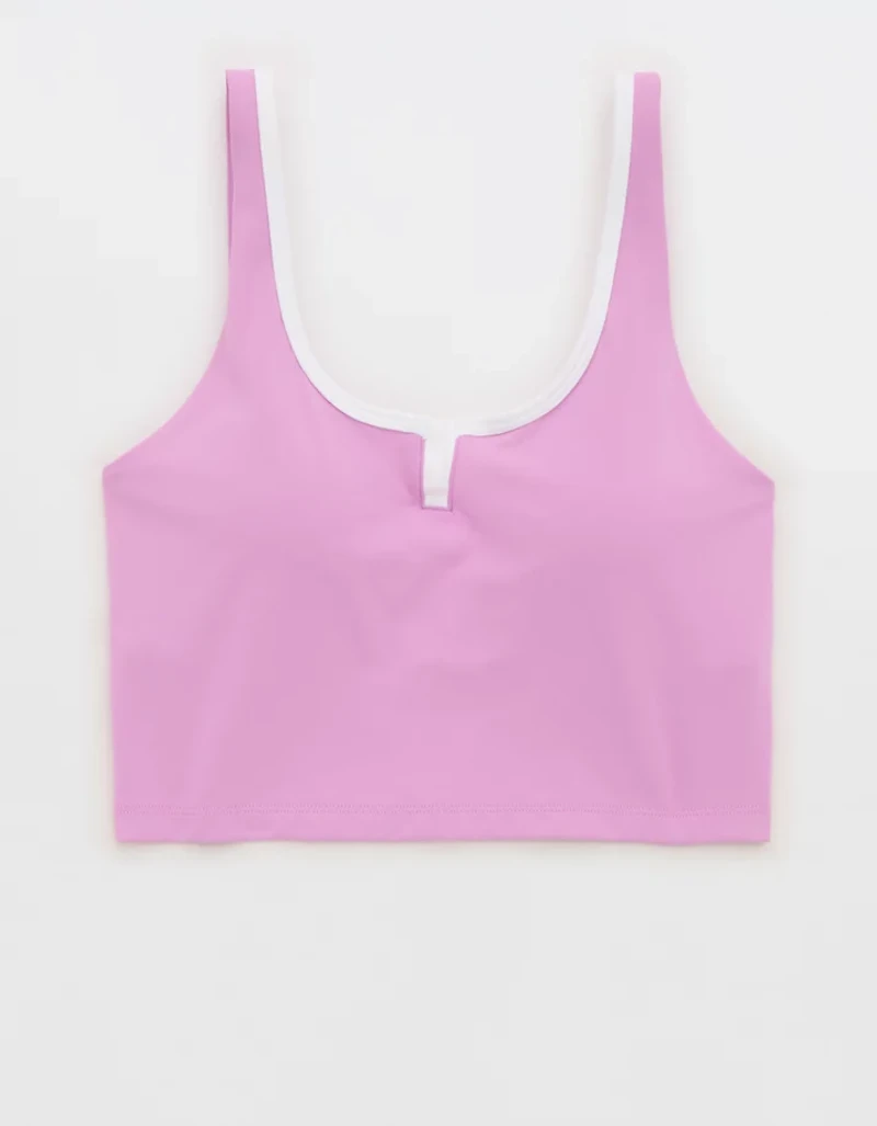 OFFLINE By Aerie Real Me Tipped Low Key Longline Sports Bra