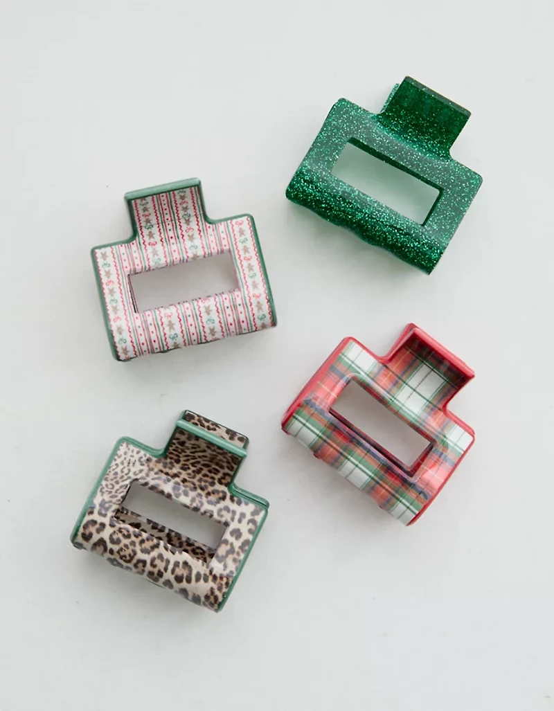 Aerie Square Hair Clip 4-Pack