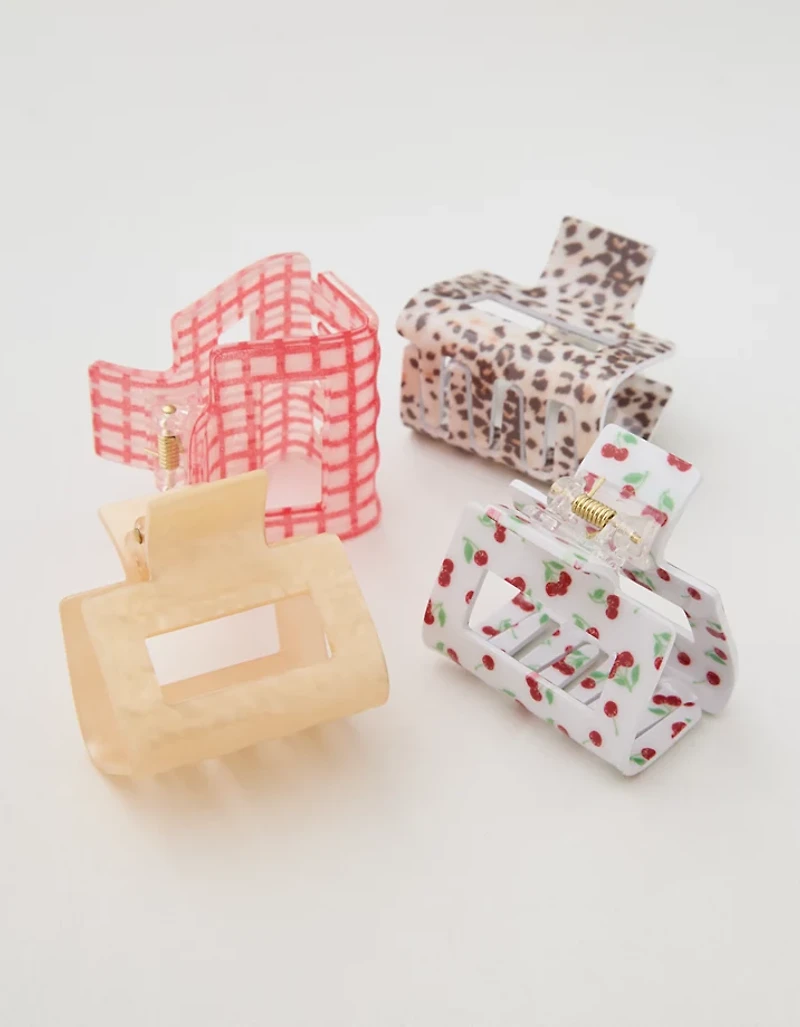 Aerie Square Hair Clip 4-Pack