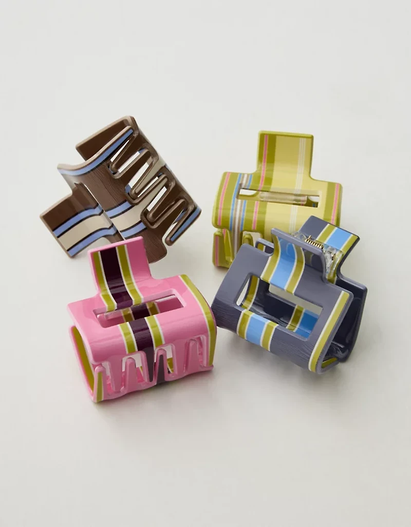 Aerie Square Hair Clip 4-Pack