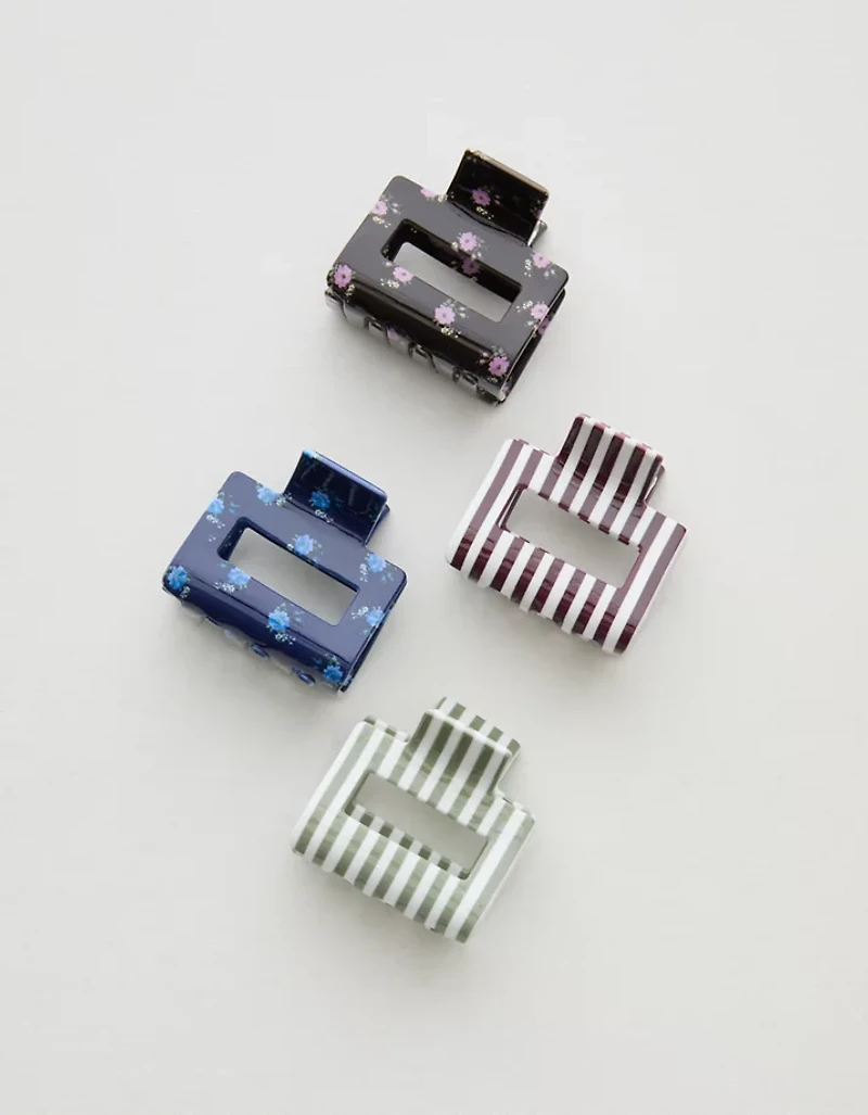 Aerie Square Hair Clip 4-Pack