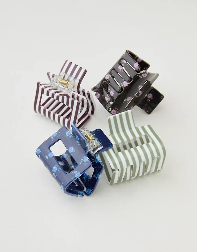 Aerie Square Hair Clip 4-Pack