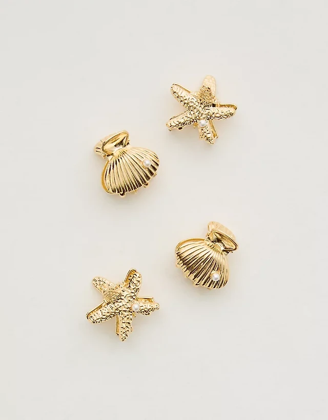 Aerie Mini Shell Hair Clip 4-Pack