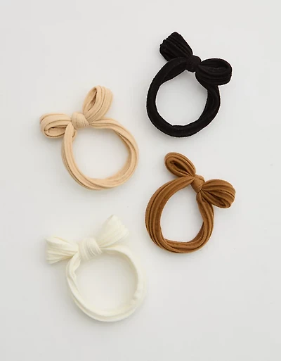Aerie Wide Elastic Bow Hair Tie 4-Pack