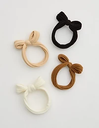 Aerie Wide Elastic Bow Hair Tie 4-Pack