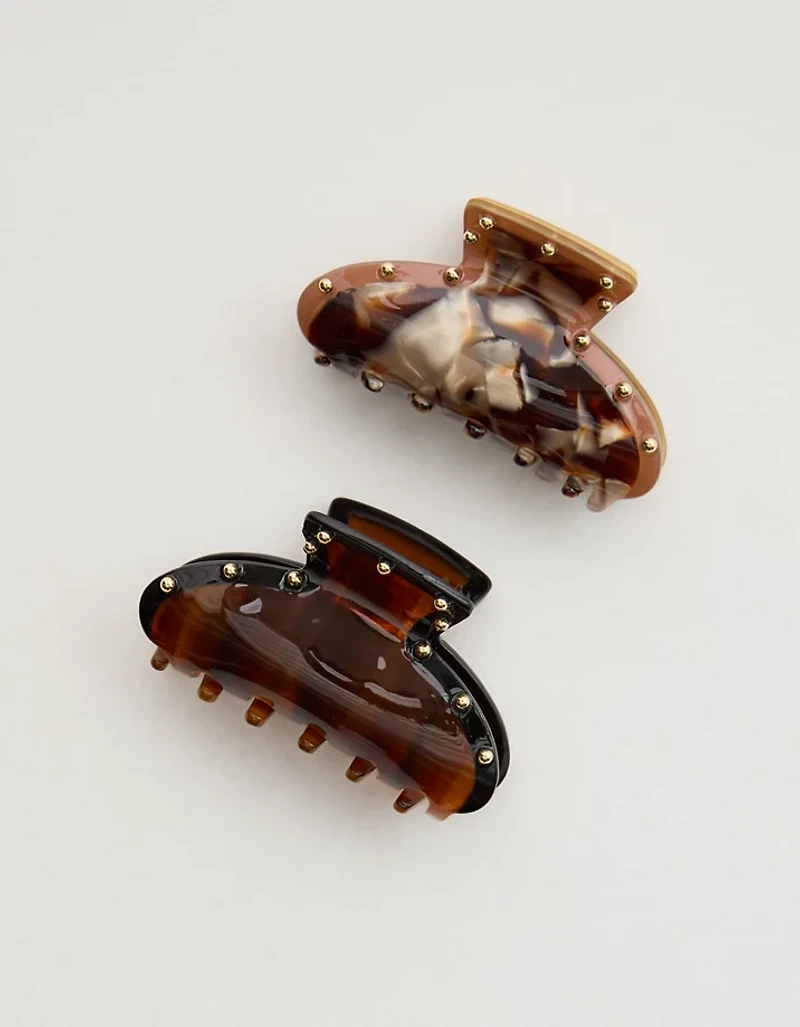 Aerie Beaded Torte Claw Clip 2-Pack
