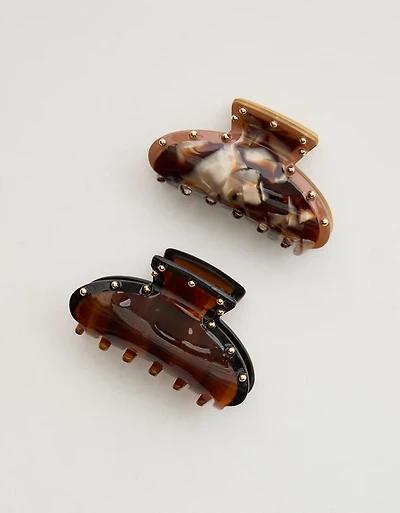 Aerie Beaded Torte Claw Clip 2-Pack