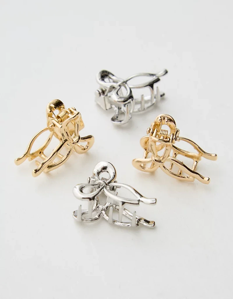Aerie Mini Metal Bow Clip 4-Pack