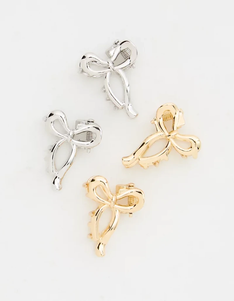 Aerie Mini Metal Bow Clip 4-Pack