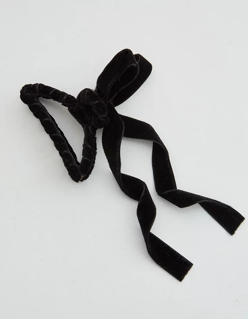 Aerie Medium Velvet Bow Claw Clip