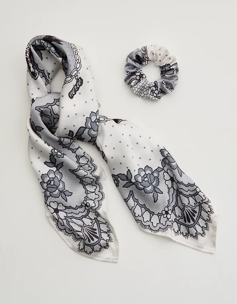 Aerie Satin Headscarf and Scrunchie