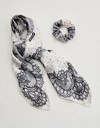 Aerie Satin Headscarf and Scrunchie