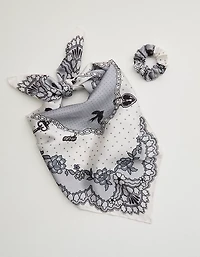 Aerie Satin Headscarf and Scrunchie