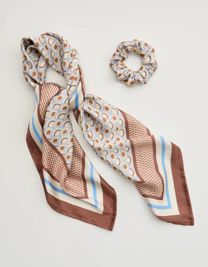 Aerie Satin Headscarf and Scrunchie