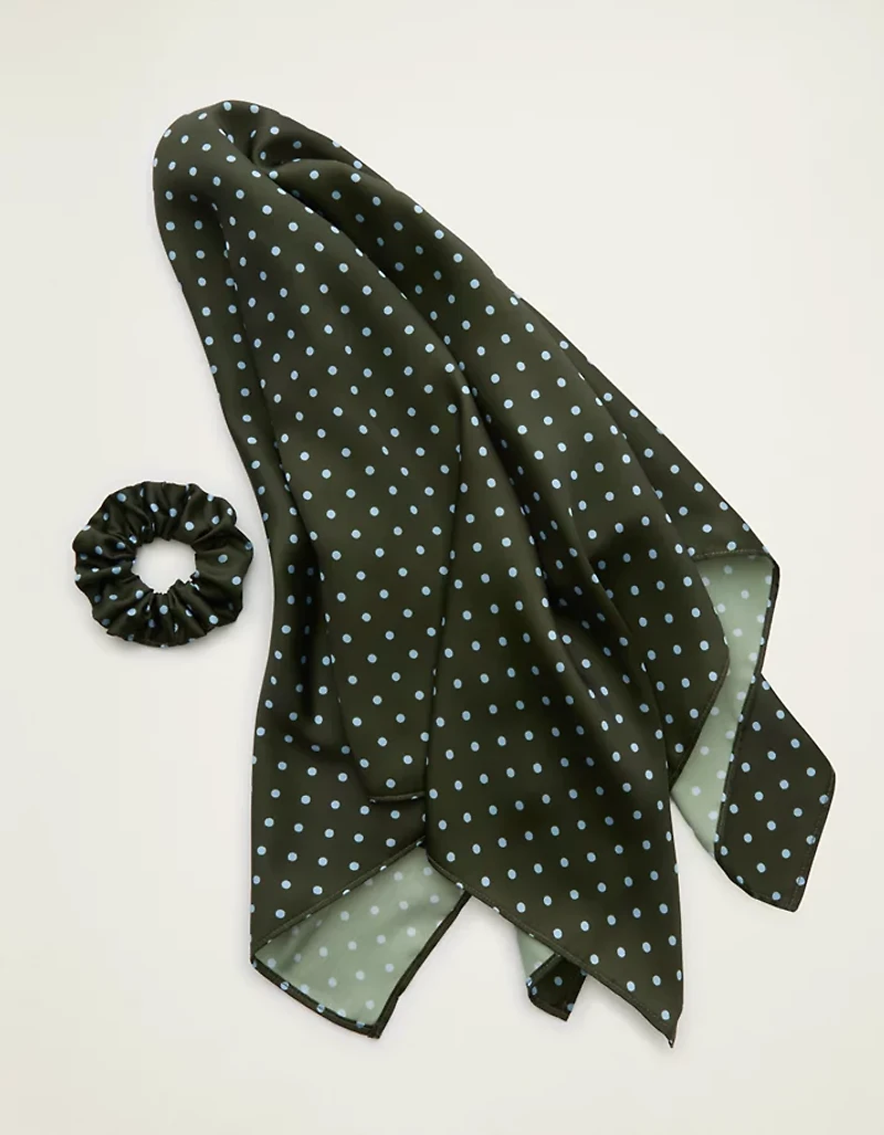 Aerie Satin Headscarf and Scrunchie