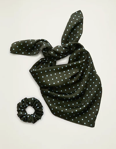 Aerie Satin Headscarf and Scrunchie