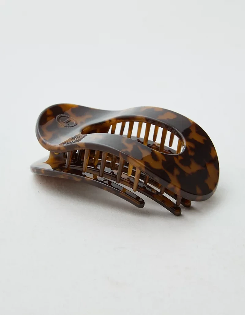 Teleties Tortoise Medium Unbreakable Flat Round Hair Clip