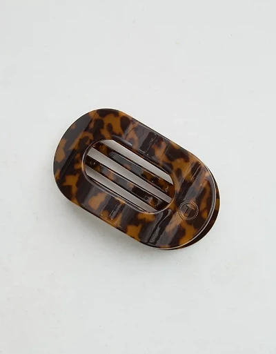 Teleties Tortoise Medium Unbreakable Flat Round Hair Clip