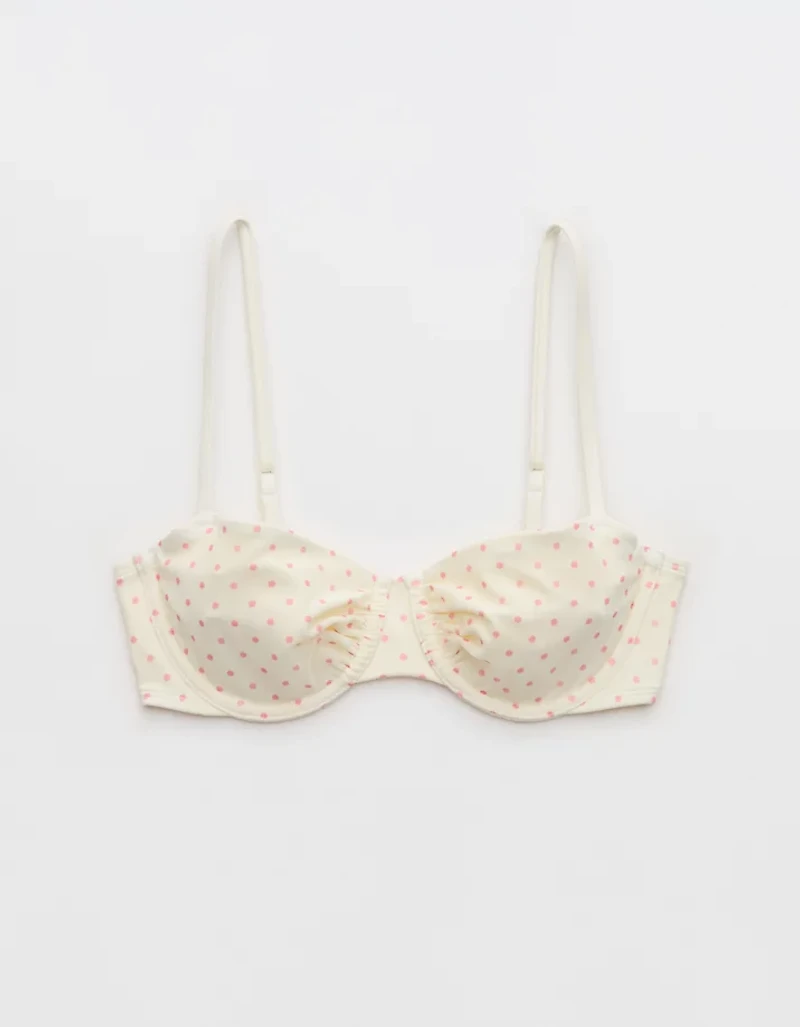 Aerie Mesh Ruched Unlined Underwire Bikini Top