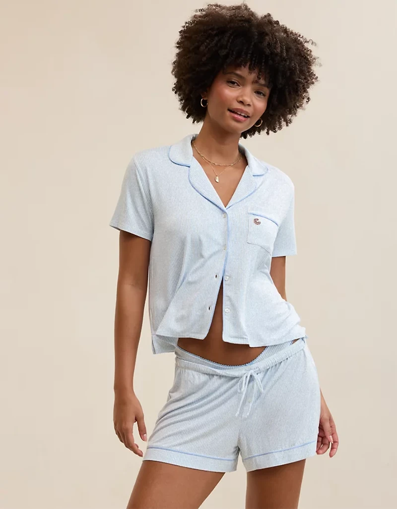 Aerie Real Short Sleeve Pajama Shirt