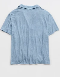 AE x Aerie Match Made Denim Real Soft® Short Sleeve Shirt