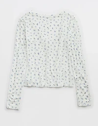 Aerie Superchill® Modal Rib Long Sleeve Henley T-Shirt