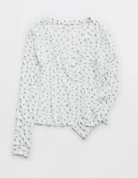 Aerie Superchill® Modal Rib Long Sleeve Henley T-Shirt