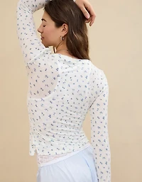 Aerie Superchill® Modal Rib Long Sleeve Henley T-Shirt
