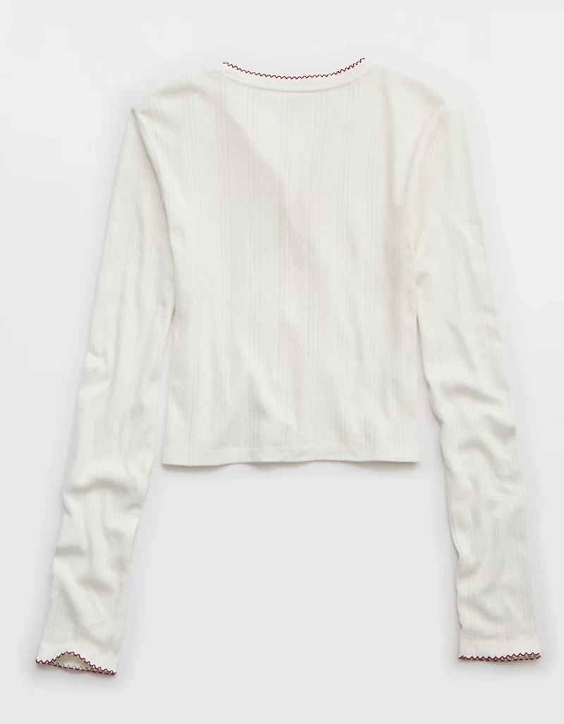 Aerie Off-Duty Pointelle Cardigan