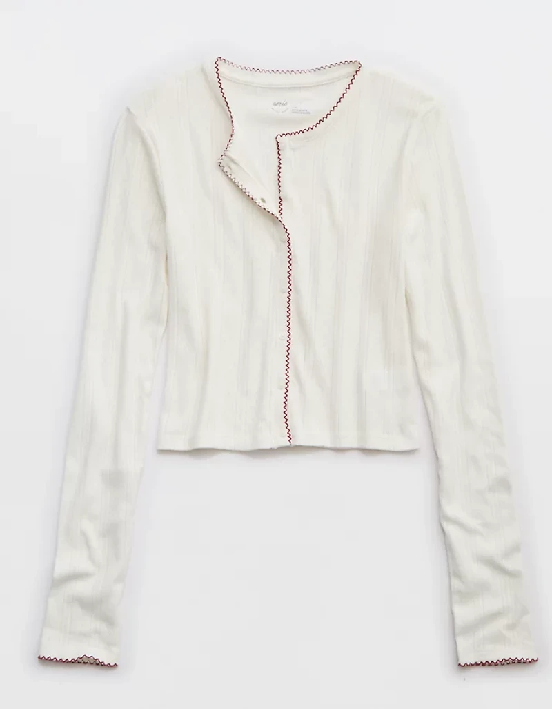 Aerie Off-Duty Pointelle Cardigan