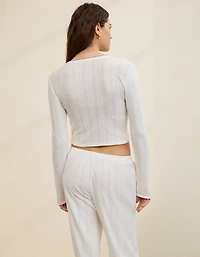 Aerie Off-Duty Pointelle Cardigan