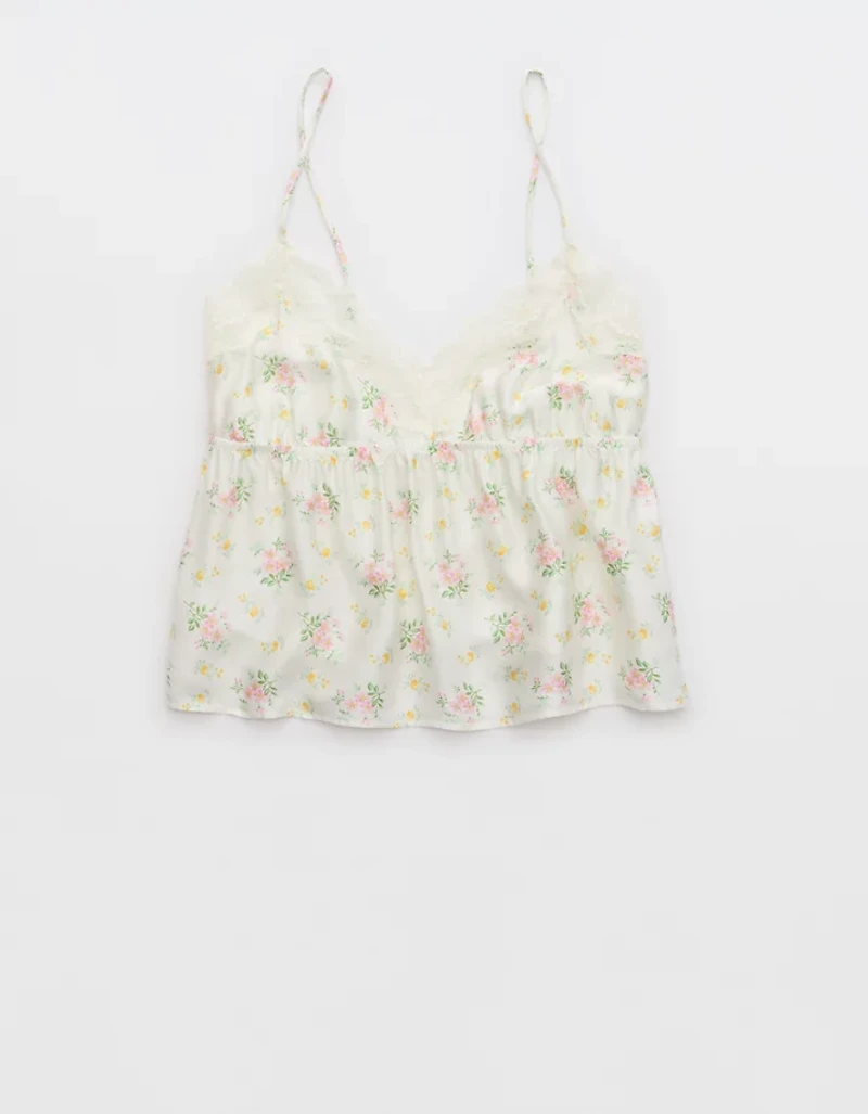 Aerie Off-Duty Satin Flirty Tank