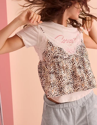 Aerie Off-Duty Satin Flirty Tank