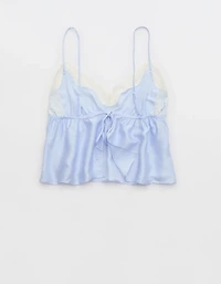 Aerie Off-Duty Satin Flirty Tank