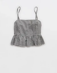 Aerie Seersucker Peplum Tank Top