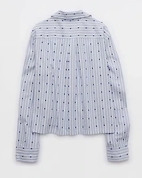 Aerie Off-Duty Poplin Tie Front Pajama Shirt