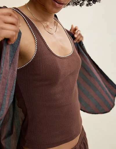 Aerie Off-Duty Pointelle Tank Top