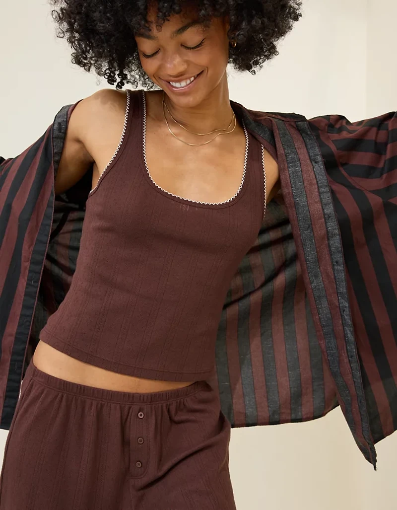Aerie Off-Duty Pointelle Tank Top