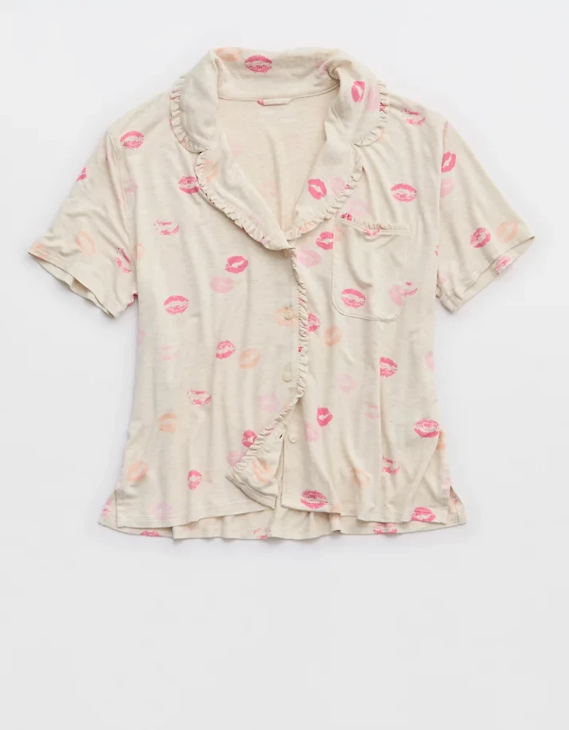 Aerie Real Soft® Ruffle Pajama Shirt