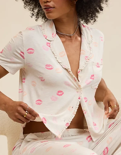 Aerie Real Soft® Ruffle Pajama Shirt