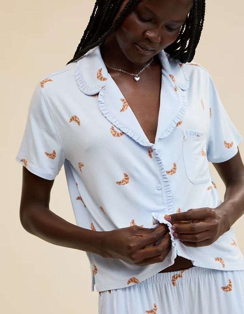 Aerie Real Soft® Ruffle Pajama Shirt