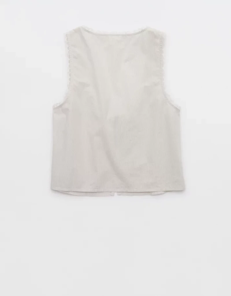 Aerie Off-Duty Poplin Tie Front Tank Top