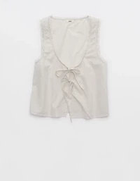 Aerie Off-Duty Poplin Tie Front Tank Top